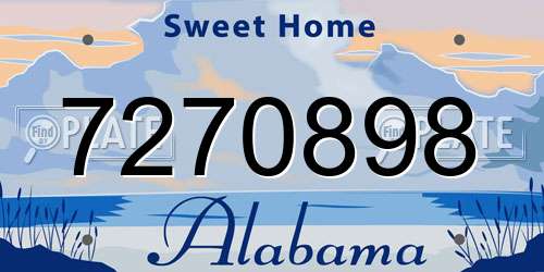 7270898 Alabama License Plate