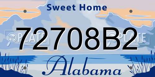 72708B2 Alabama License Plate