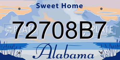72708B7 Alabama License Plate