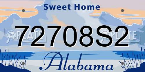 72708S2 Alabama License Plate