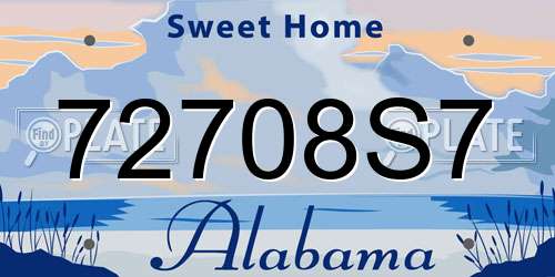 72708S7 Alabama License Plate
