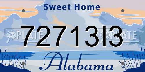 72713I3 Alabama License Plate