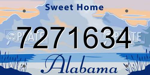 7271634 Alabama License Plate