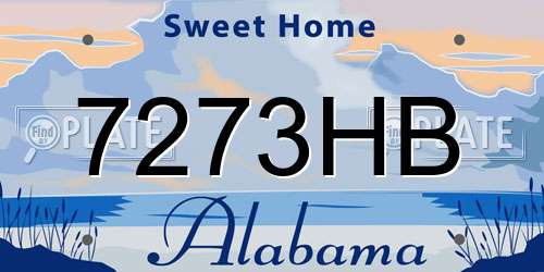 7273HB Alabama License Plate
