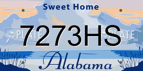 7273HS Alabama License Plate