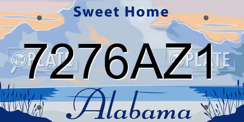 7276AZ1 Alabama License Plate
