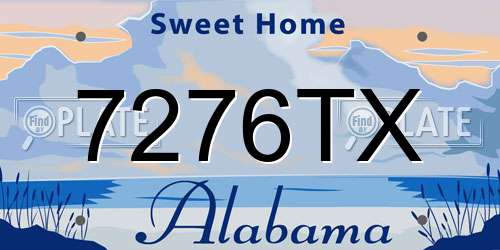 7276TX Alabama License Plate