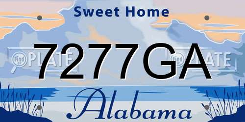 7277GA Alabama License Plate