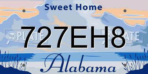 727EH8 Alabama License Plate