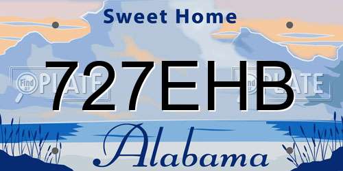727EHB Alabama License Plate
