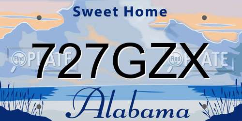 727GZX Alabama License Plate