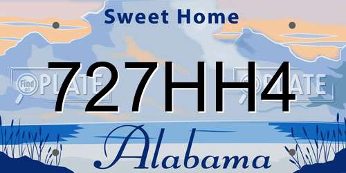727HH4 Alabama License Plate