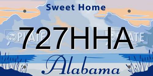 727HHA Alabama License Plate