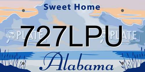 727LPU Alabama License Plate