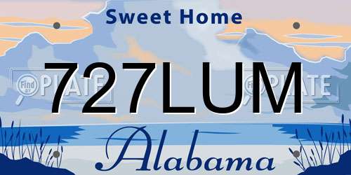 727LUM Alabama License Plate