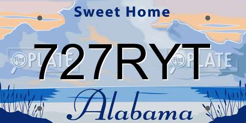 727RYT Alabama License Plate