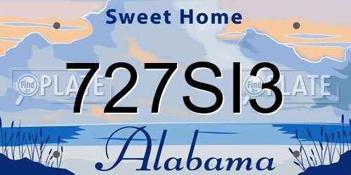 727SI3 Alabama License Plate