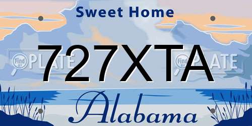 727XTA Alabama License Plate