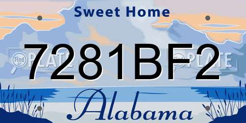 7281BF2 Alabama License Plate