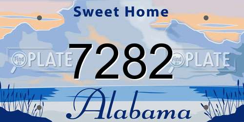 7282 Alabama License Plate