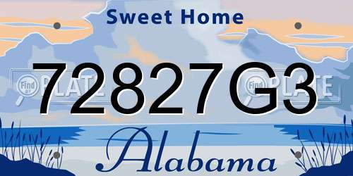 72827G3 Alabama License Plate