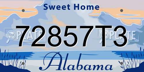 72857T3 Alabama License Plate