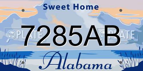 7285AB Alabama License Plate