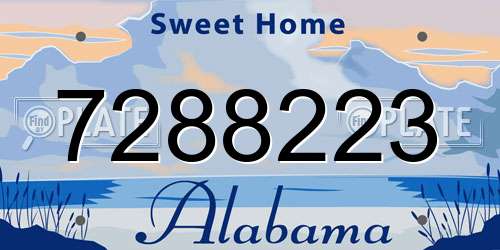 7288223 Alabama License Plate