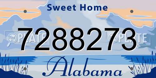 7288273 Alabama License Plate