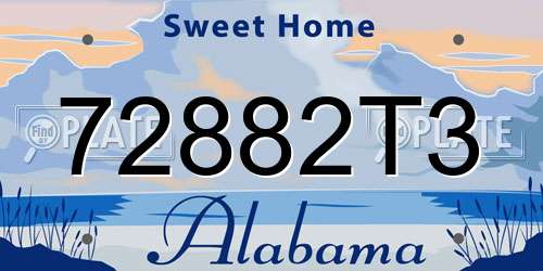72882T3 Alabama License Plate