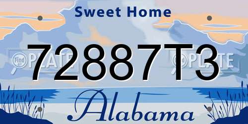 72887T3 Alabama License Plate