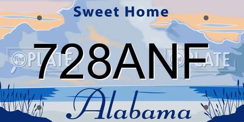 728ANF Alabama License Plate
