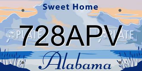 728APV Alabama License Plate