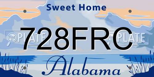 728FRC Alabama License Plate