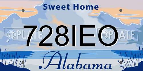 728IEO Alabama License Plate