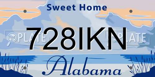 728IKN Alabama License Plate