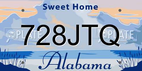 728JTQ Alabama License Plate