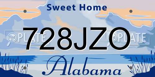 728JZO Alabama License Plate