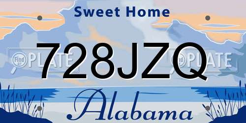 728JZQ Alabama License Plate