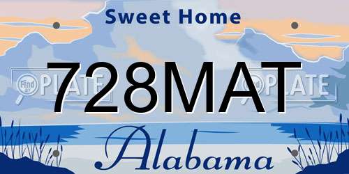 728MAT Alabama License Plate