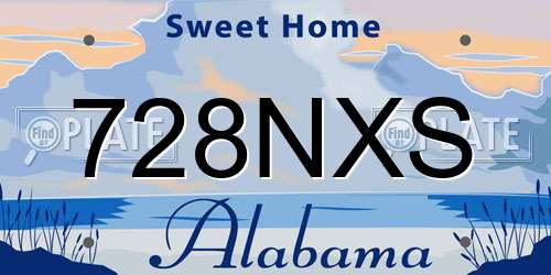 728NXS Alabama License Plate