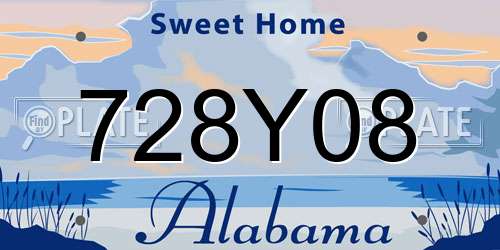 728Y08 Alabama License Plate
