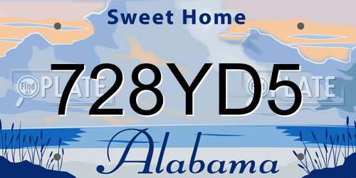 728YD5 Alabama License Plate