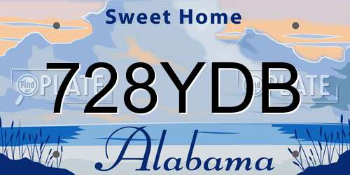 728YDB Alabama License Plate