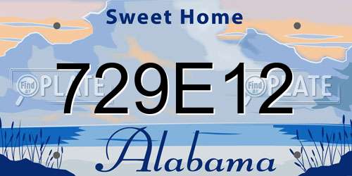 729E12 Alabama License Plate