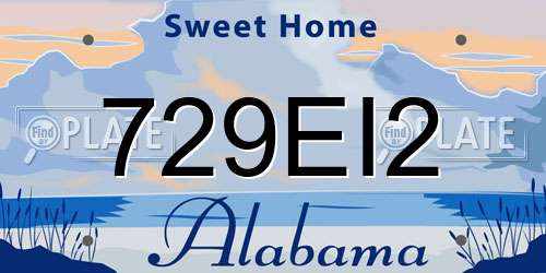 729EI2 Alabama License Plate
