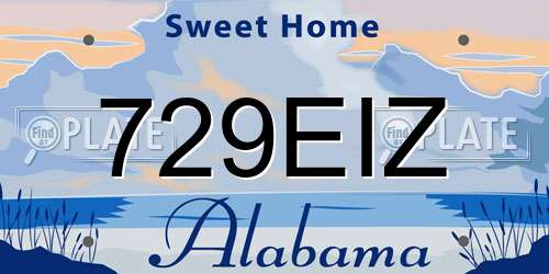 729EIZ Alabama License Plate