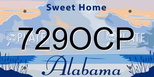 729OCP Alabama License Plate