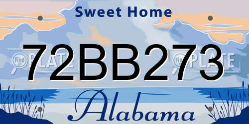 72BB273 Alabama License Plate