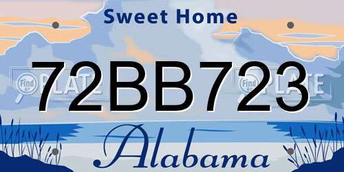 72BB723 Alabama License Plate